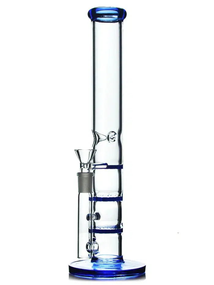 12-Inch Triple Honeycomb Bong blue